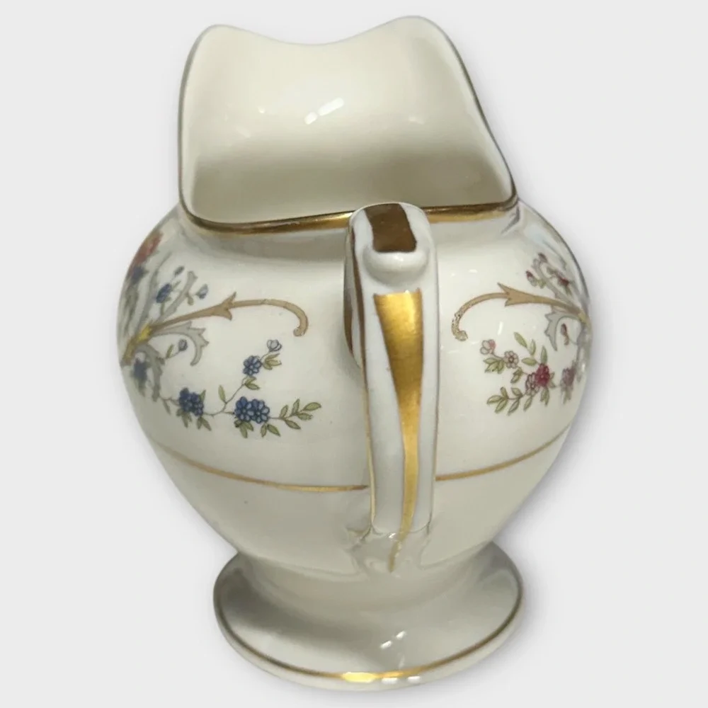 Lamberton Ivory China Sugar Bowl‎ w/ Lid & Creamer Set Dorothea VTG Made in USA